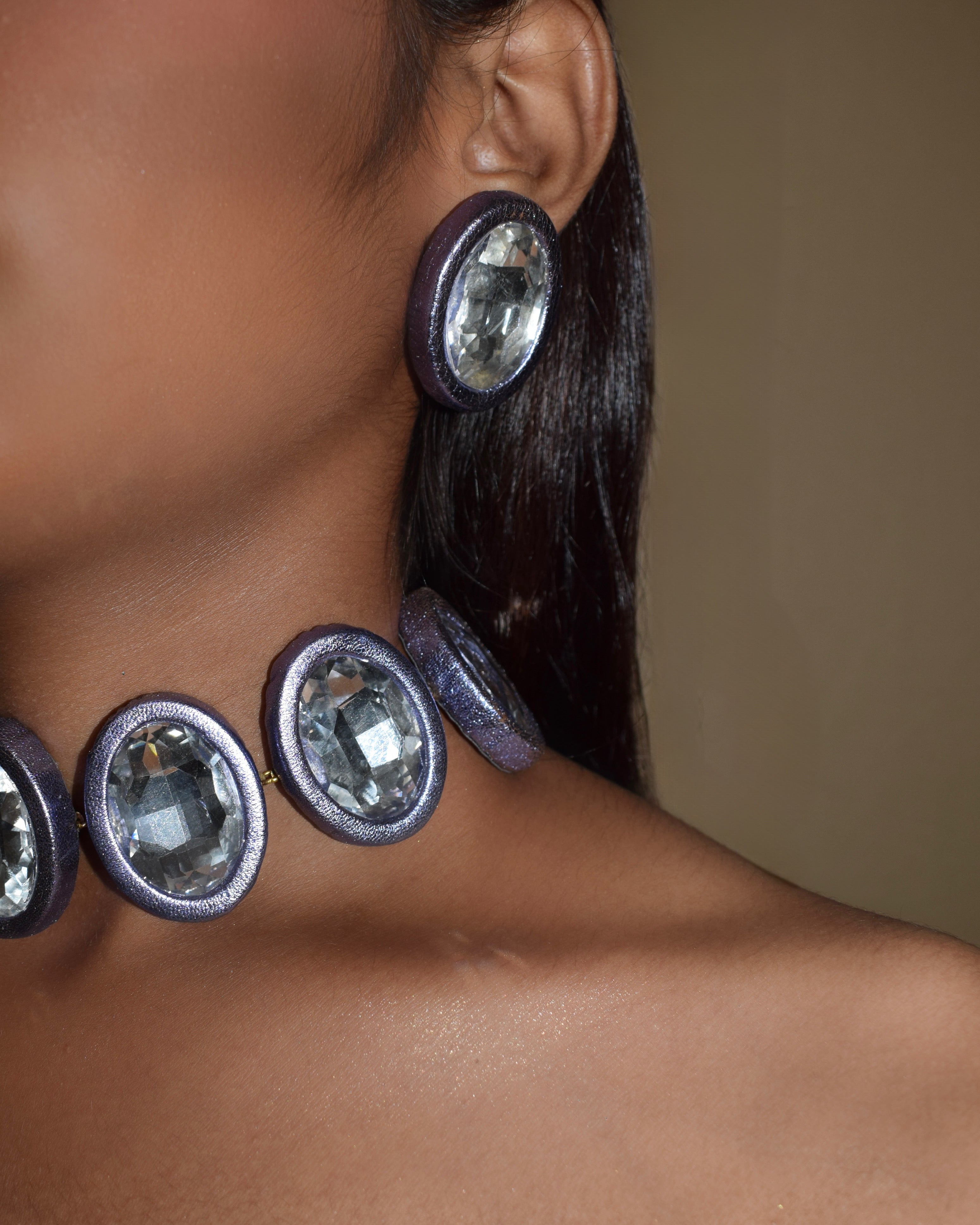 HALO CHOKER - METALLIC LAVENDER