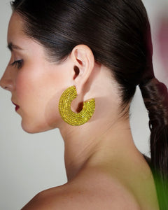 FLAT EEL HOOPS IN CITRINE