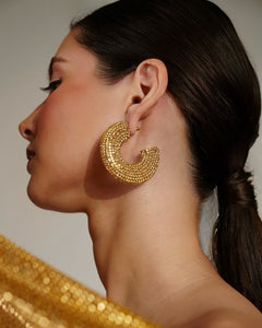 FLAT EEL HOOPS IN CITRINE