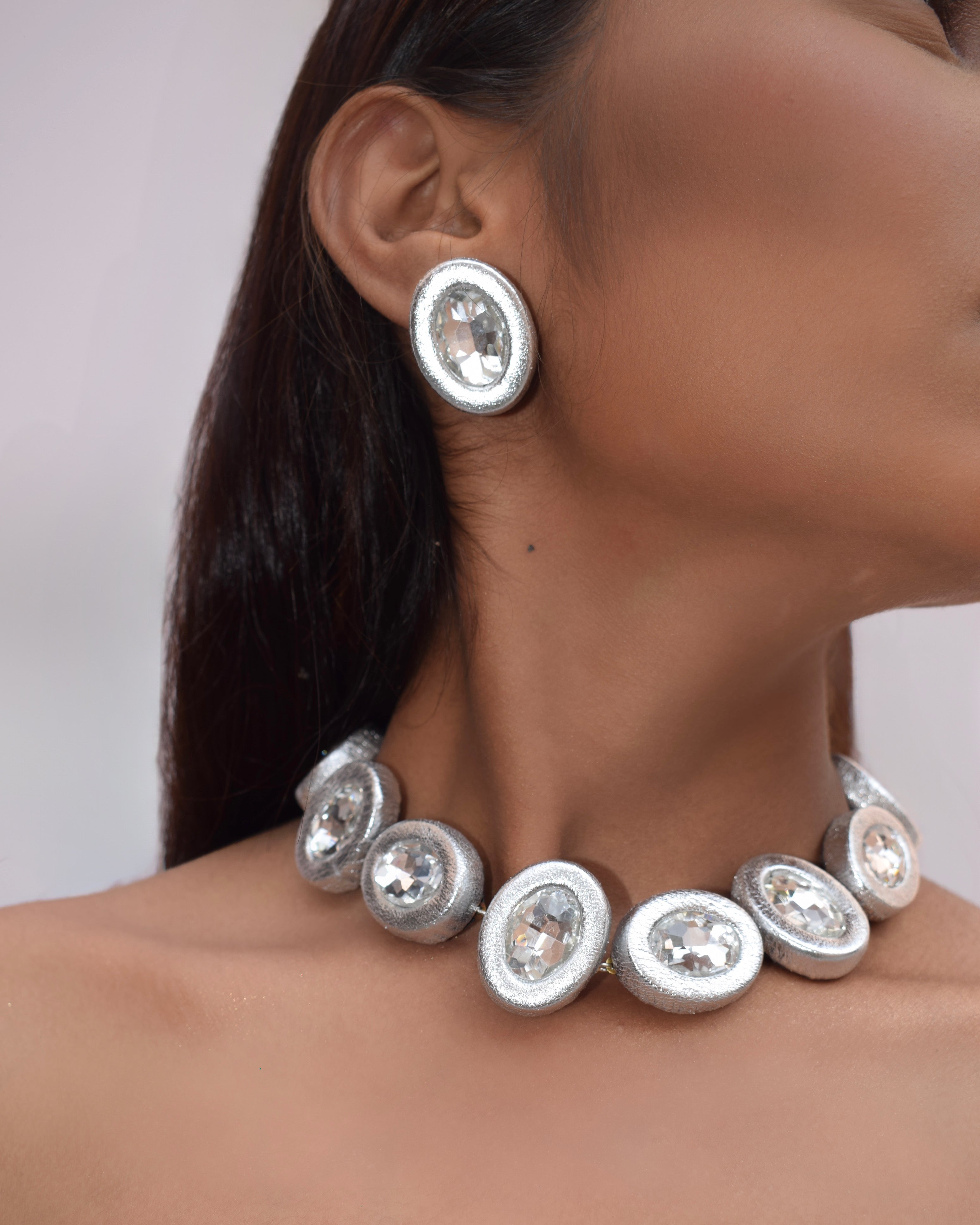 OVALINE STUDS - SILVER