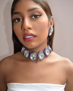 HALO CHOKER - METALLIC LAVENDER