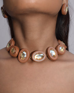 OVALINE NECKLACE - TAN
