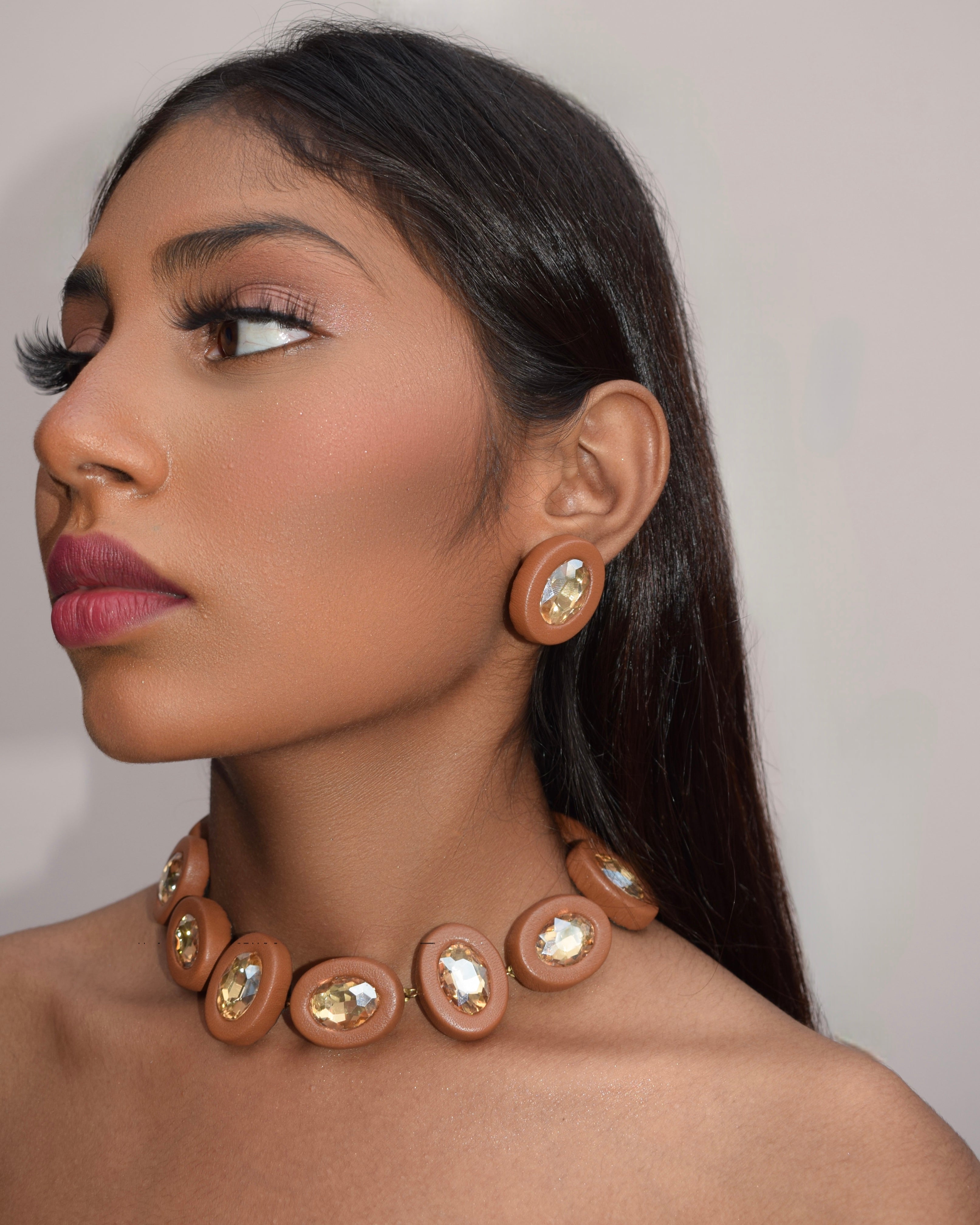 OVALINE NECKLACE - TAN