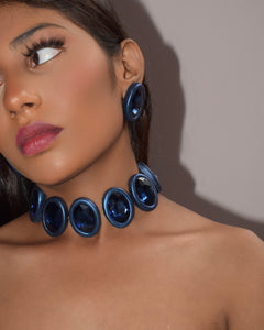 HALO CHOKER - METALLIC BLUE