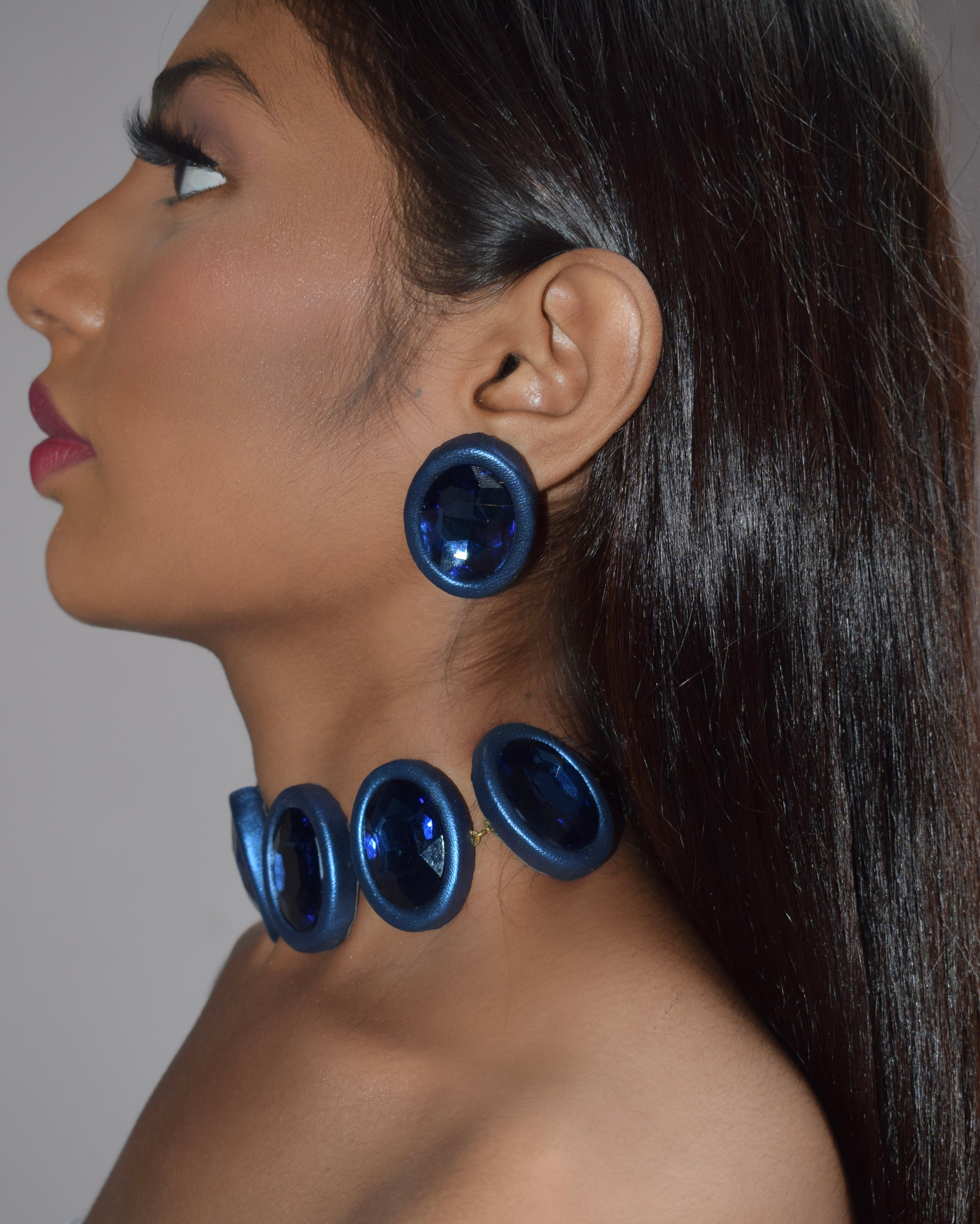 HALO CHOKER - METALLIC BLUE
