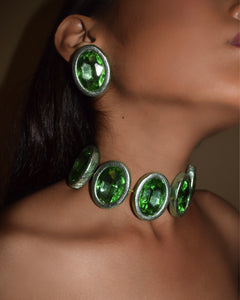 HALO STUDS - METALLIC GREEN