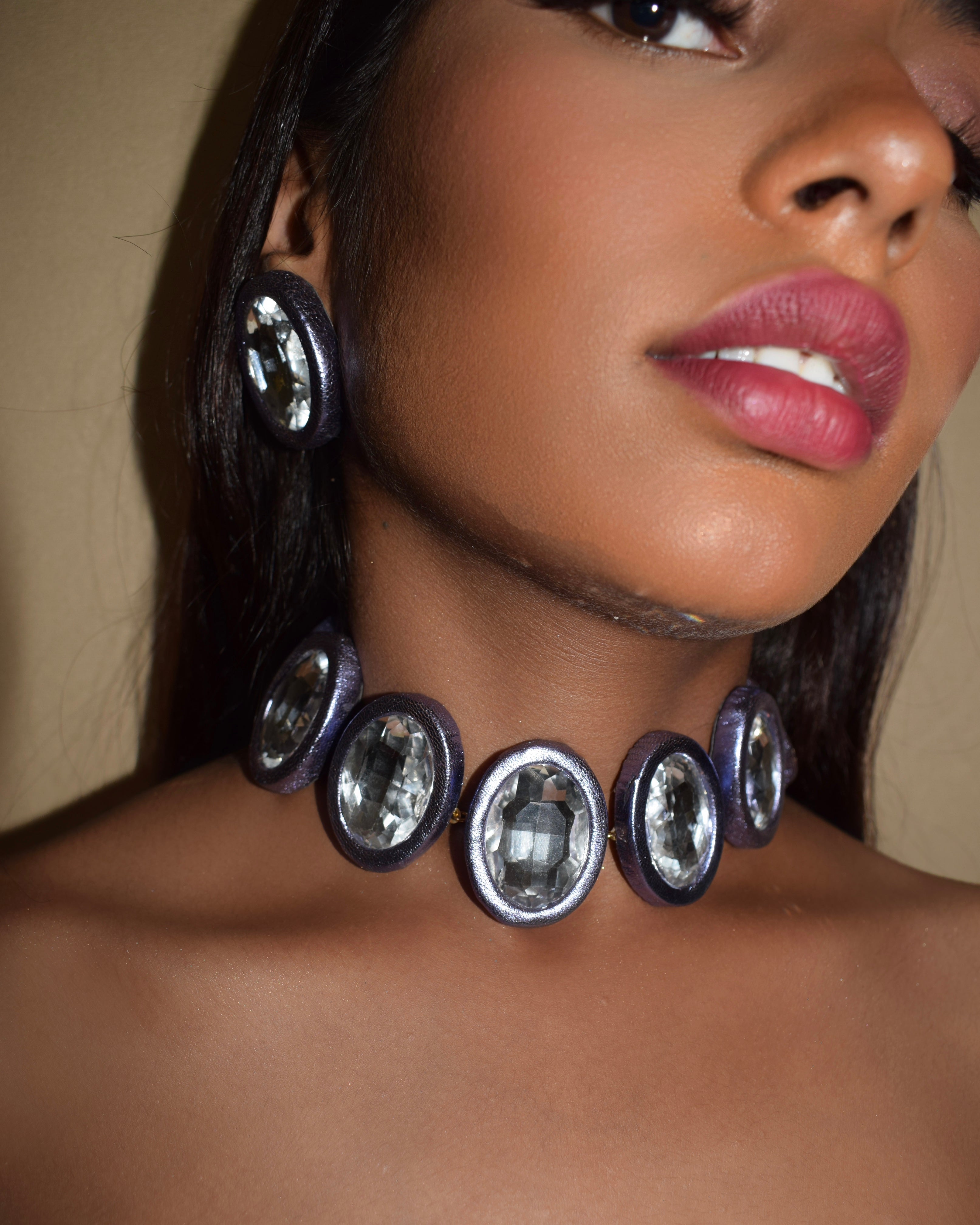 HALO CHOKER - METALLIC LAVENDER