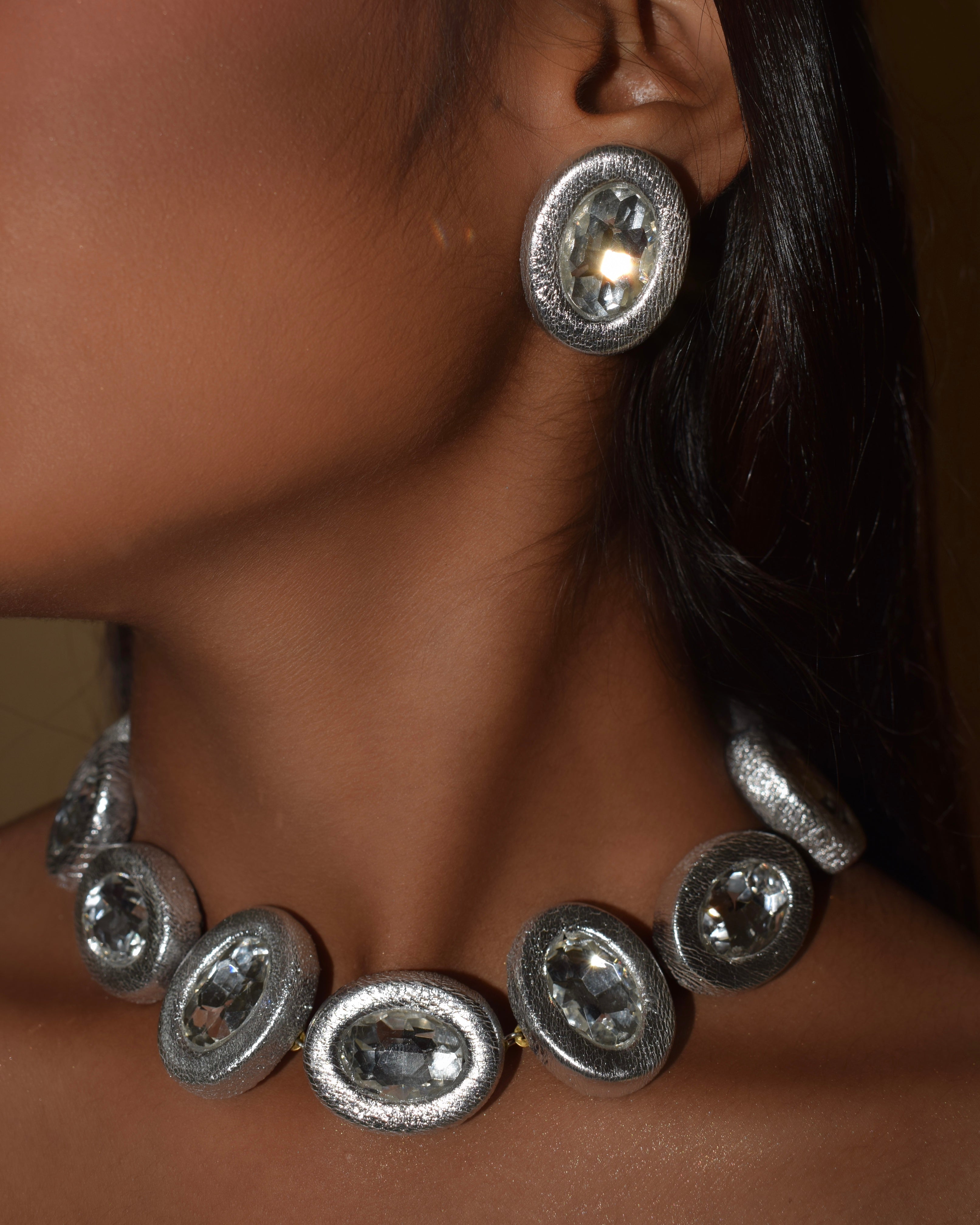 OVALINE STUDS - SILVER