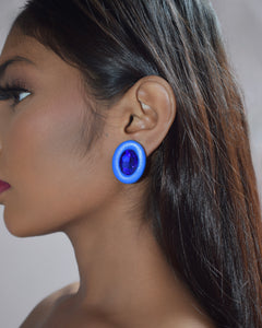 OVALINE STUDS - BLUE
