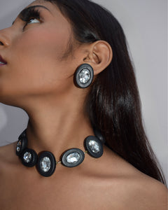 OVALINE NECKLACE - DIAMOND BLACK